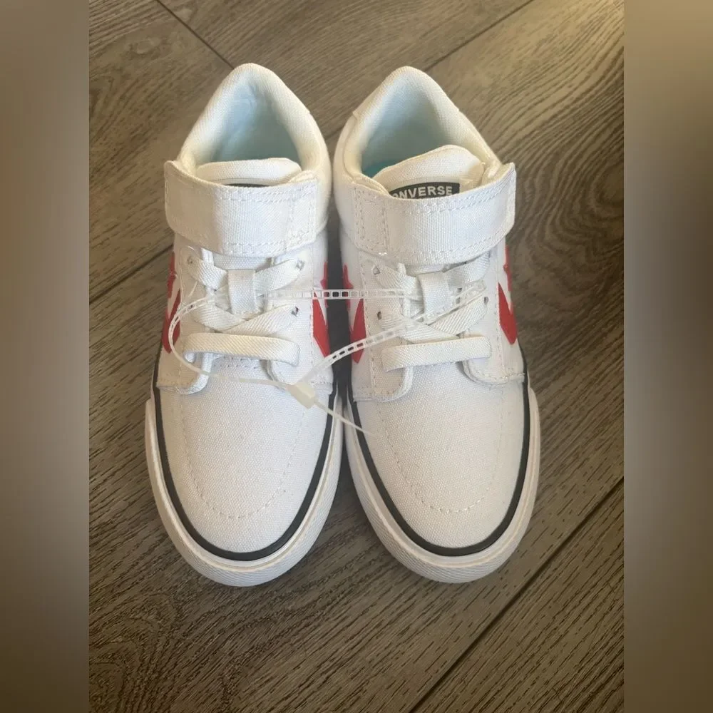 Converse Kids' White and Red Sneakers
